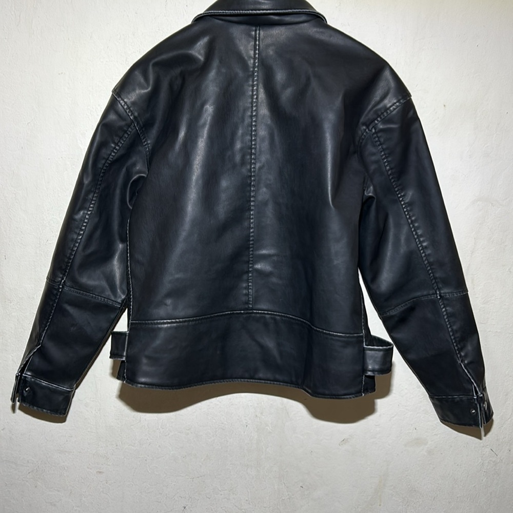 Wild Fable Faux Leather Oversized Moto Jacket Size Medium NWT - Picture 5 of 11